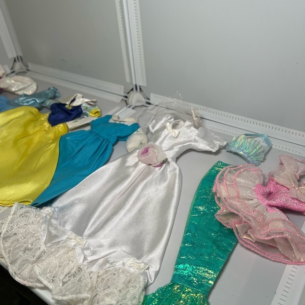 Vintage Mattel Barbie Clothing Lot Dresses Snow White Cinderella Ariel Beauty